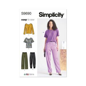 Simplicity Sewing Pattern S9690 Sportswear Pull on Pants Top Miss Size 8-16